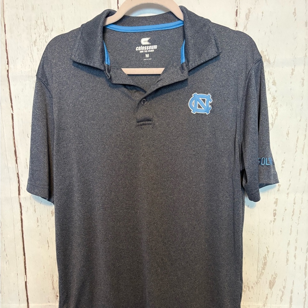Colosseum Men's Gray UNC Polo Size Medium